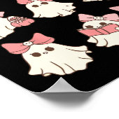 Rosa Coquette Bow Niedlich Ghost Halloween Spooky  Poster (Ecke)