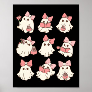Rosa Coquette Bow Niedlich Ghost Halloween Spooky  Poster