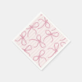 Rosa Coquette Bow Pastel Streifen Tischdekor Serviette (Ecke)
