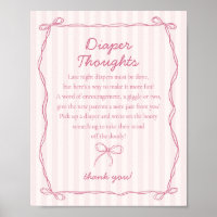 Rosa Coquette Bow Pastel Windeln Gedanken Dusche