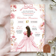 Rosa Coquette Bow Princess Quinceanera
