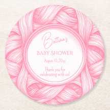 Rosa Coquette Bow Ribbon Toile de Jouy Baby Dusche