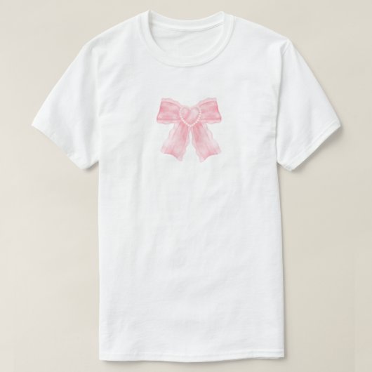 Rosa Coquette Bow T - Shirt (Design vorne)