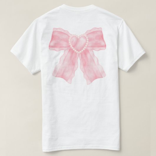 Rosa Coquette Bow T - Shirt (Design Rückseite)