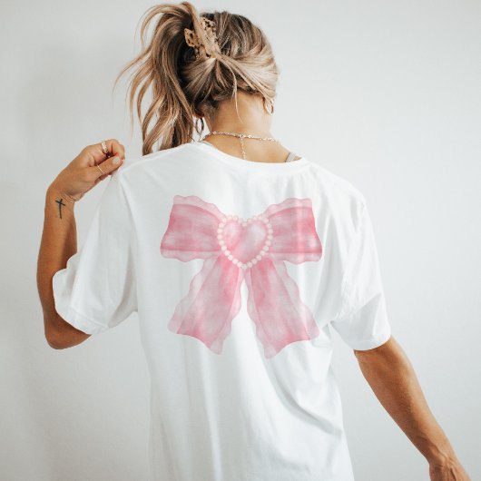 Rosa Coquette Bow T - Shirt