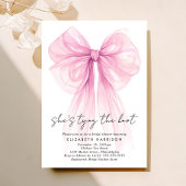 Rosa Coquette Bow Wasserfarbe Brautparty Einladung