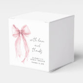 Rosa Coquette Bow Wasserfarbe Brautparty Geschenkschachtel (Vorderseite)
