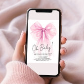 Rosa Coquette Bow Watercolor Girl Dusche Einladung