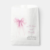 Rosa Coquette Bow Watercolor Girl Dusche Geschenktütchen (Vorderseite)