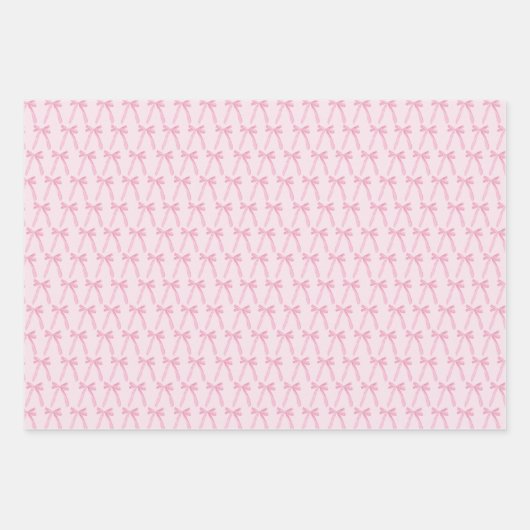 Rosa Coquette Bows Galentine Ribbbons Geschenkpapier Set (Vorderseite 2)