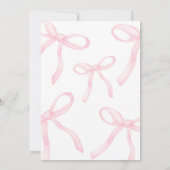 Rosa Coquette Bows Geburtstagsfeier Einladung (Rückseite)