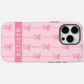 Rosa Coquette Bows Moderner Personalisierter Name  Case-Mate iPhone Hülle (Rückseite (Horizontal))