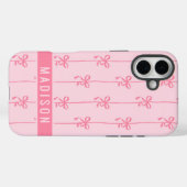 Rosa Coquette Bows Moderner Personalisierter Name  Case-Mate iPhone Hülle (Rückseite (Horizontal))