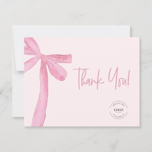 Rosa Coquette-Bugs Logo Dankeskarte (Vorderseite)