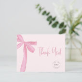 Rosa Coquette-Bugs Logo Dankeskarte (Stehend Vorderseite)