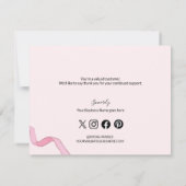 Rosa Coquette-Bugs Logo Dankeskarte (Rückseite)