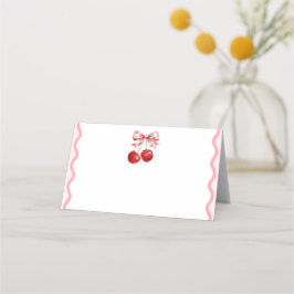 Rosa Coquette Cherry Blank Food Label Platzkarte