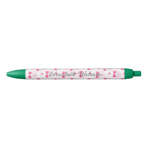 Rosa Coquette Cherry mit Bogen Monogramm Kugelschreiber