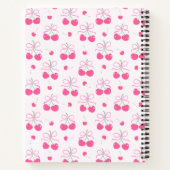 Rosa Coquette Cherry mit Bogen Monogramm Notizblock (Rückseite)