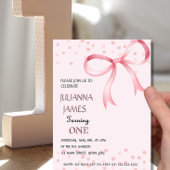 Rosa Coquette elegant Erstgeburtstag Einladung