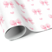 Rosa Coquette-Flachbildschirm-Muster Geschenkpapier (Rolleneckpunkt)