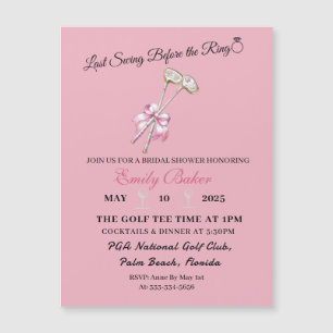 Rosa Coquette Golf Letzte Swing vor dem Ring Magnetkarte