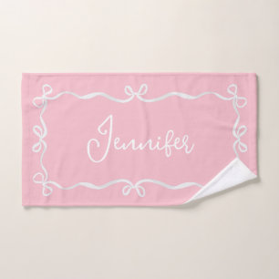 Rosa Coquette Handtuch, Individuelle Name Handtuch