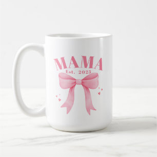 Rosa Coquette Mama Est. Muttertag 2025 Junge Mutte Kaffeetasse