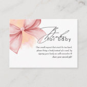 Rosa Coquette Moderne Elegante Babydusche Begleitkarte (Vorderseite)