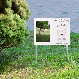 Rosa Coquette Monogram Abschluss Schild
