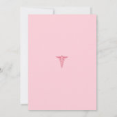 Rosa Coquette Nurse Abschluss Einladung (Rückseite)