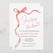 Rosa Coquette Ribbon Bridal Dusche Einladung (Vorne/Hinten)