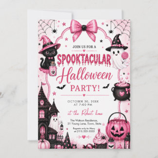 Rosa Coquette Spooktacular Halloween-Party Einladung