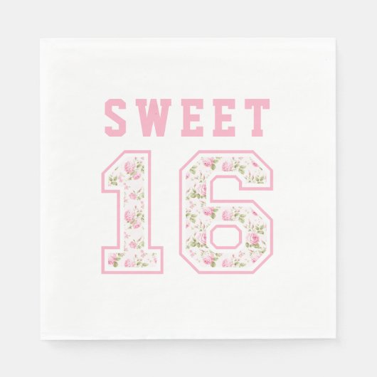 Rosa Coquette Sweet 16 University Serviette (Vorderseite)