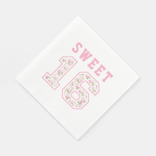 Rosa Coquette Sweet 16 University Serviette (Ecke)