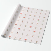 Rosa Coquette-Weihnachten Geschenkpapier (Ungerollt)