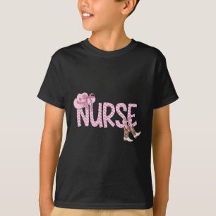 Rosa Coquette Western Cowgirl Krankenpflege T-Shirt