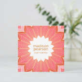 Rosa Coral Lotus Mandala Blume Geschenkgutschein (Stehend Vorderseite)