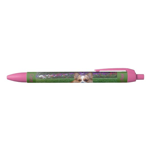 Rosa Corgi-Stift Kugelschreiber (Oberseite)