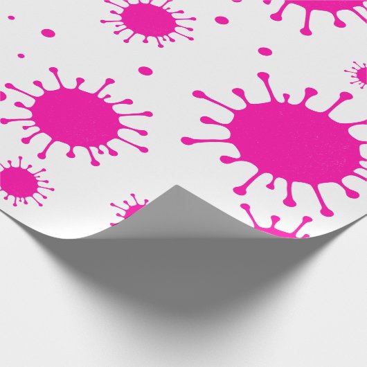 Rosa Coronavirus Geschenkpapier (Ecke)