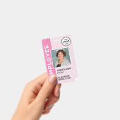 Rosa Corporate Logo Mitarbeiter Foto Abzeichen Ausweis (Handheld)