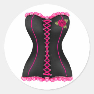 Rosa Corset Runder Aufkleber