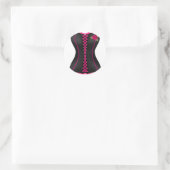 Rosa Corset Runder Aufkleber (Tasche)