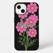 Rosa Cosmo-Blumen iPhone Hülle (Rückseite)