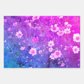 Rosa Cosmos bipinnatus Blume im Vollblut Geschenkpapier Set (Vorderseite 2)