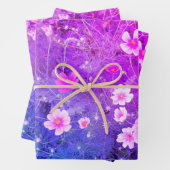 Rosa Cosmos bipinnatus Blume im Vollblut Geschenkpapier Set (Beispiel)