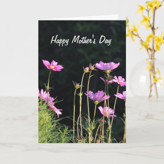 Rosa Cosmos-Muttertagskarte Karte (Gelbe Blume)