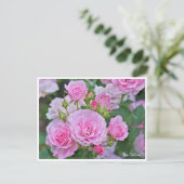 Rosa Cotillion Postkarte (Stehend Vorderseite)