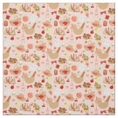 Rosa Cottage Croissant Picknickkorb Stoff (Muster)