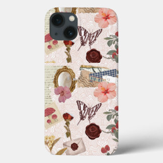 Rosa Cottagecore-Botanik-Collage-Handyhülle Case-Mate iPhone Hülle
